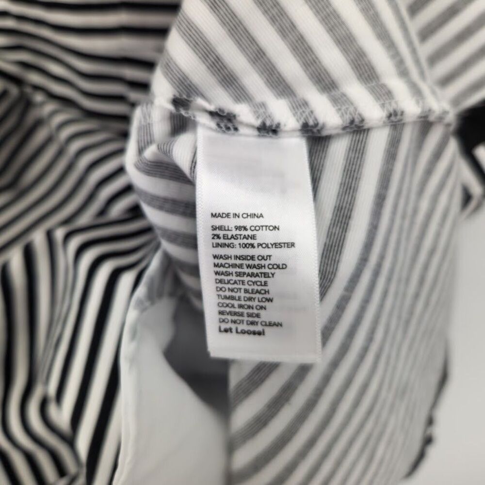 Kate Spade Saturday Let Loose Dress Fit Flare Black White Stripe Size 8 - Picture 5 of 5